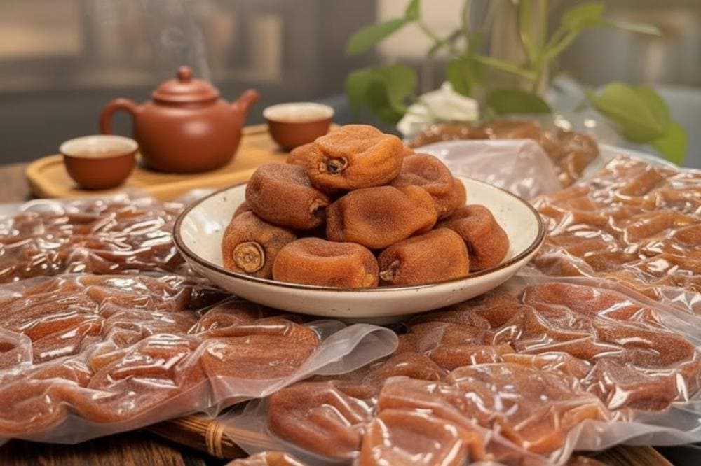 Hồng treo gi&oacute; Đ&agrave; Lạt dẻo, c&oacute; vị ngọt tự nhi&ecirc;n, rất hấp dẫn.